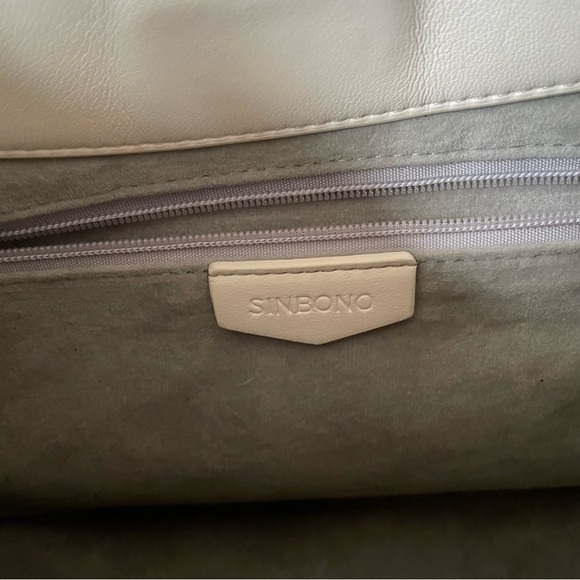 Sinbono Vegan Faux Lambskin Leather Ava Ivory Scrunch Handle Hobo Bag One Size - Picture 11 of 12